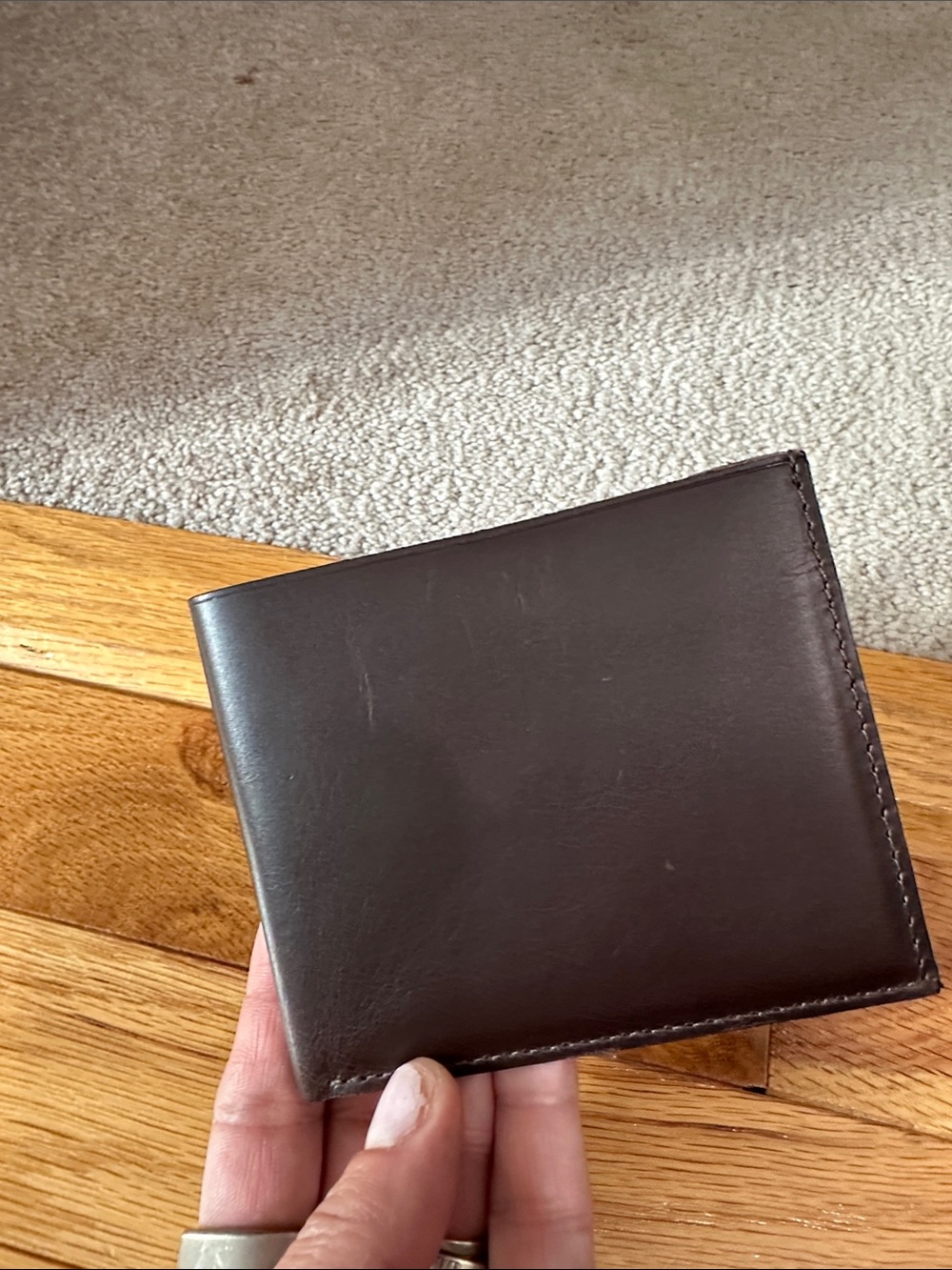 J. Crew Dark Brown Leather Bi-Fold Card Holder